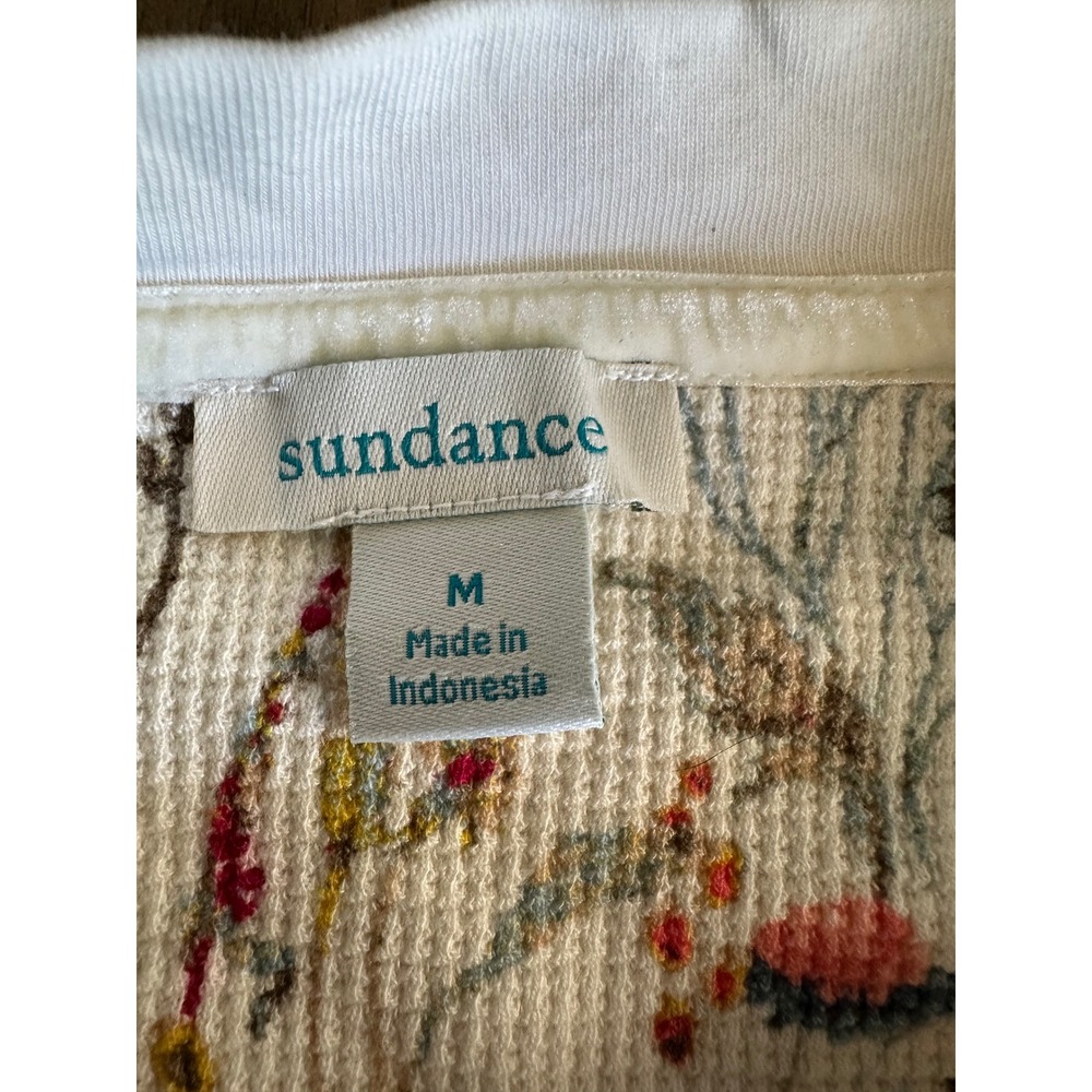 Sundance Botanical Floral Waffle Knit Thermal Top - Picture 4 of 5